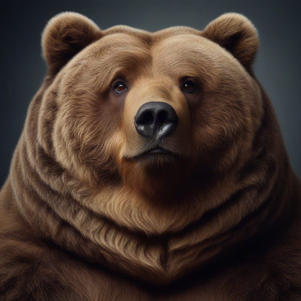 Sophisticated Obese Grizzly Bear Portrait