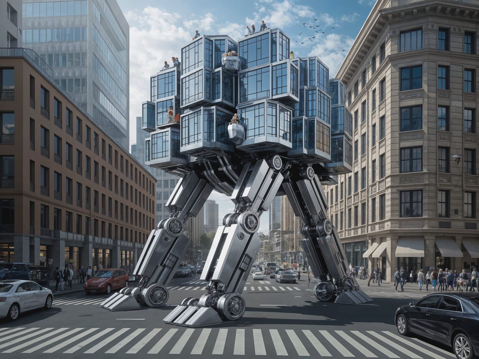 Hi-Tech Houses Transform into Walking City Structure