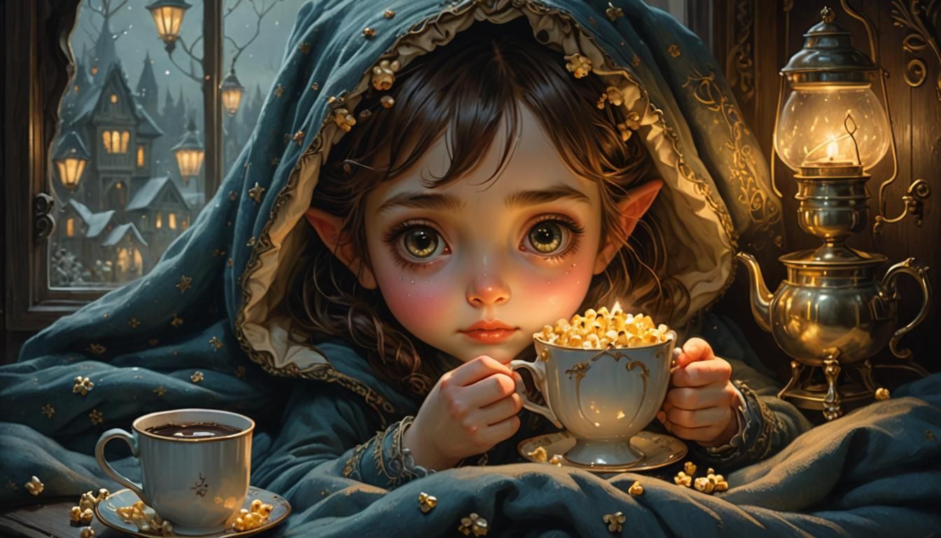 Cozy Fairy Refuge with Chocolate and Popcorn