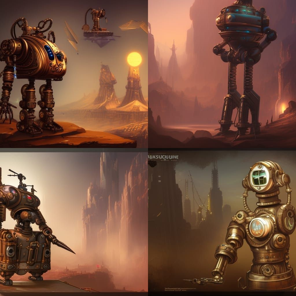 Steampunk robot servant