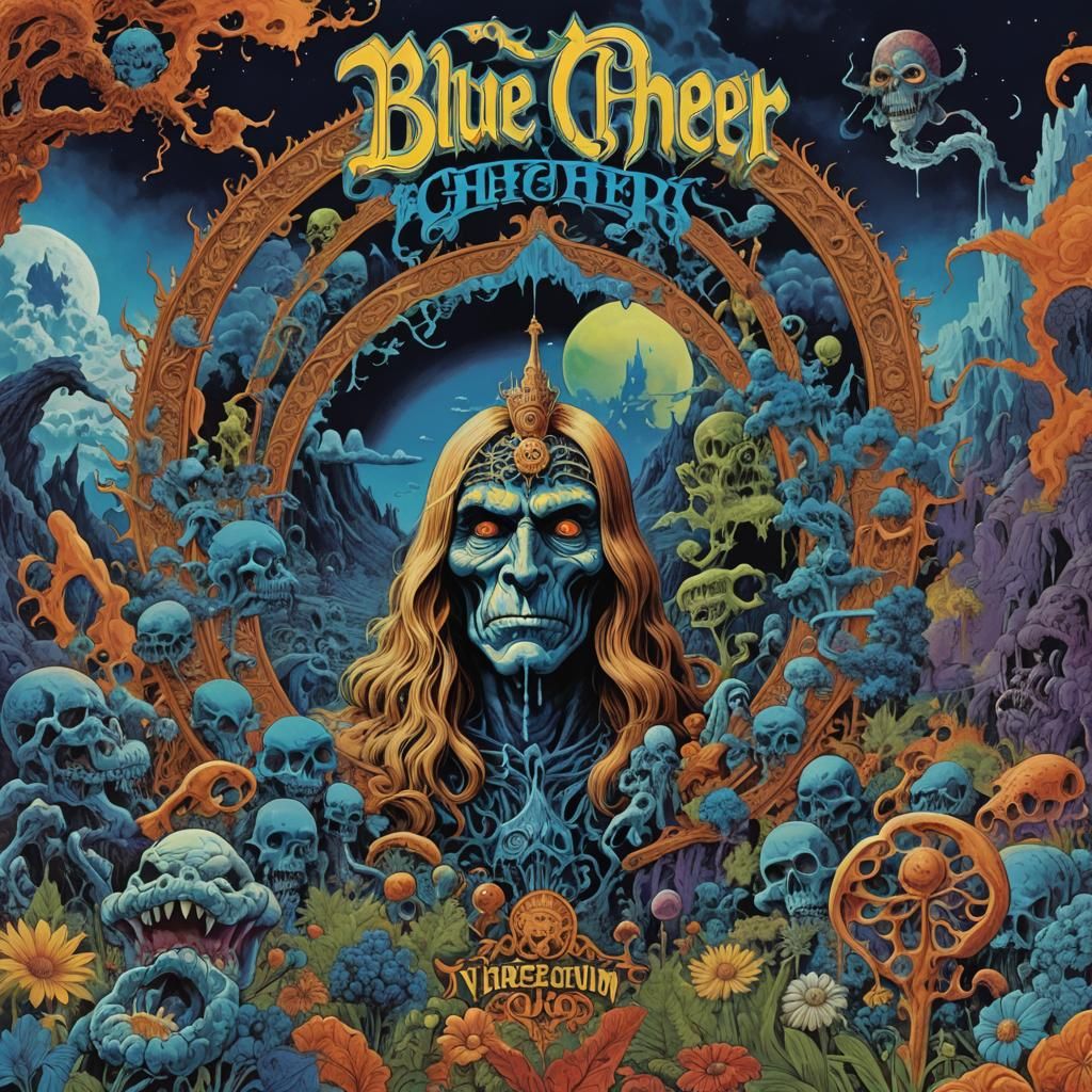 Blue Cheer Album Cover Design in Detailed Matte Painting