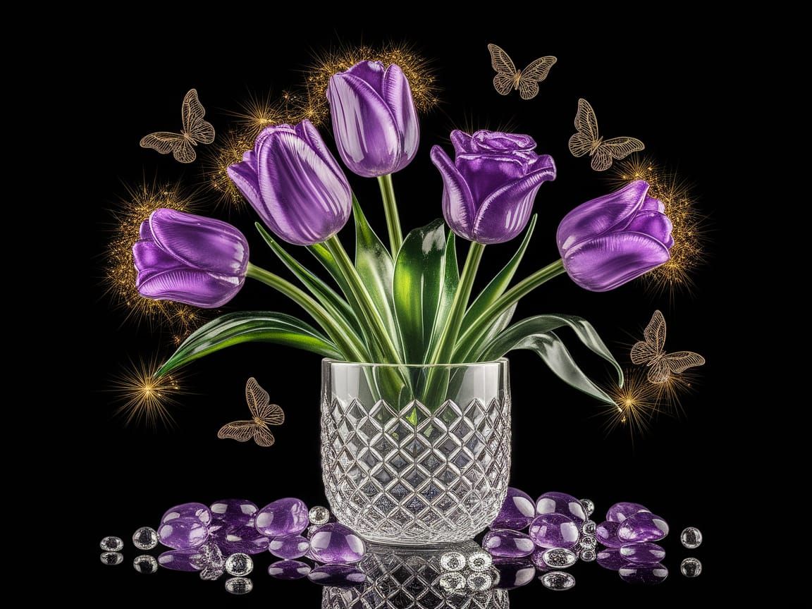 Elegant Glass Florals in Luxurious Style