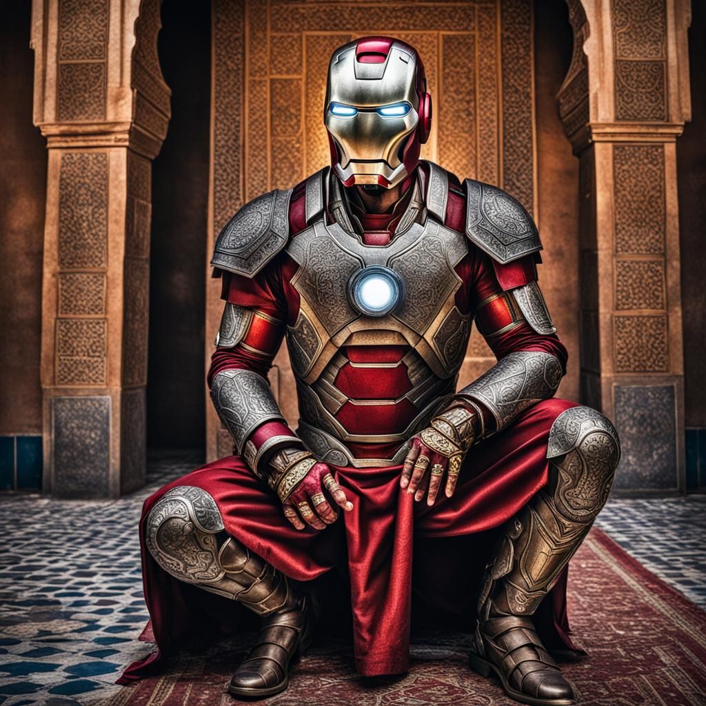 Iron Man in Morocco: Hyperrealistic Cinematic Portrait
