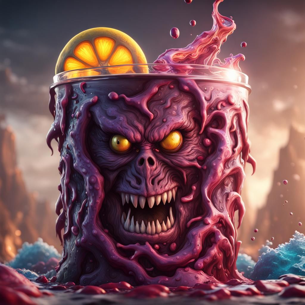 Monster Drink: Detailed Matte Painting in Deep Color