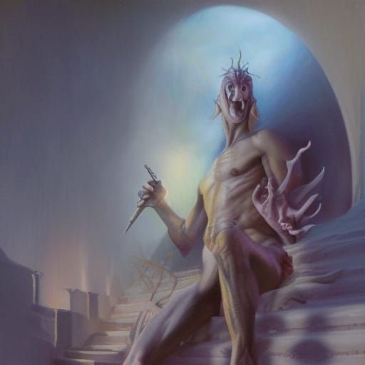 Ethereal Fiend in Oil Painting Style