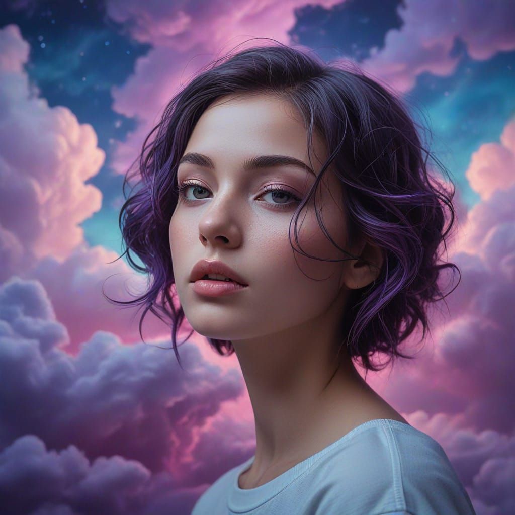 Surreal Stare in Vibrant Oil Painting Style