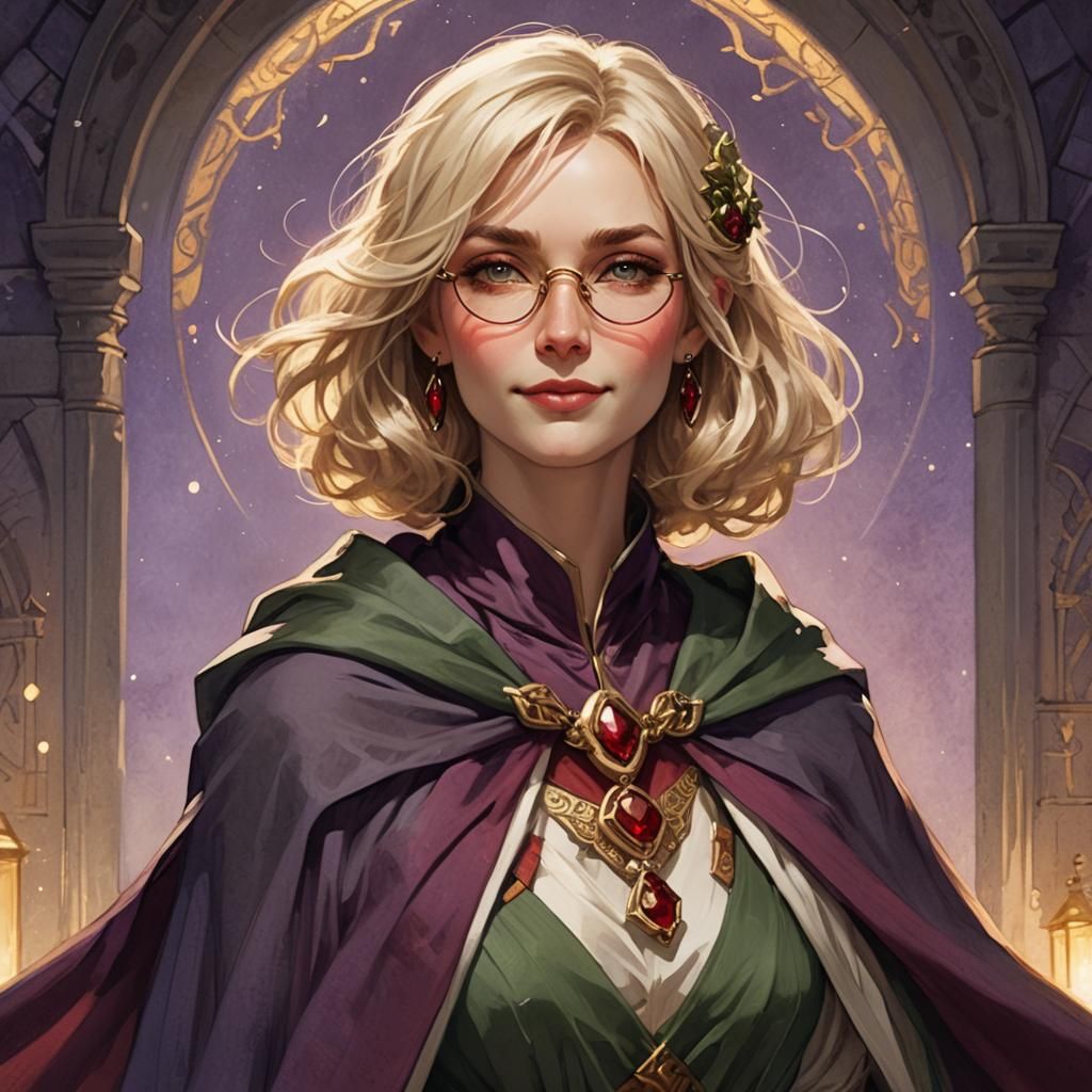 Norse Goddess Portrait in Arthur Rackham Style