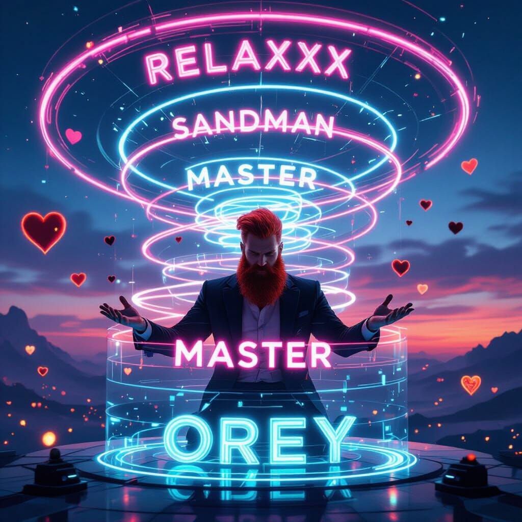 Hypnotist in a Futuristic Dreamscape, Digital Art