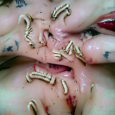 Close-Up View of a Mass of Maggots