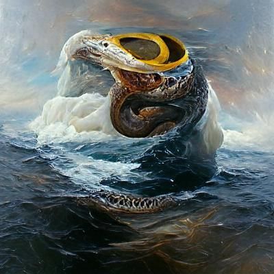 Epic Jörmungandr Oil Painting