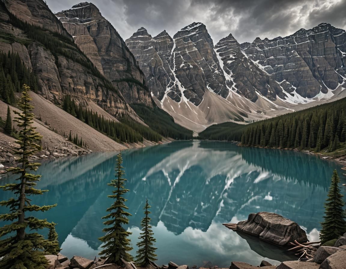 Moraine Lake, Canada: Hyperrealistic HDR Photography