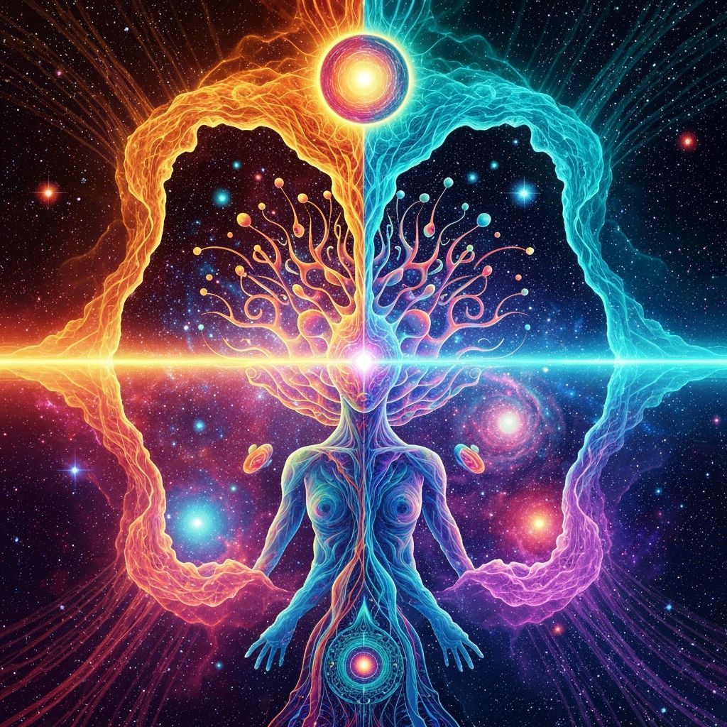 Astral Cosmic Illustration of Dualistic Personality