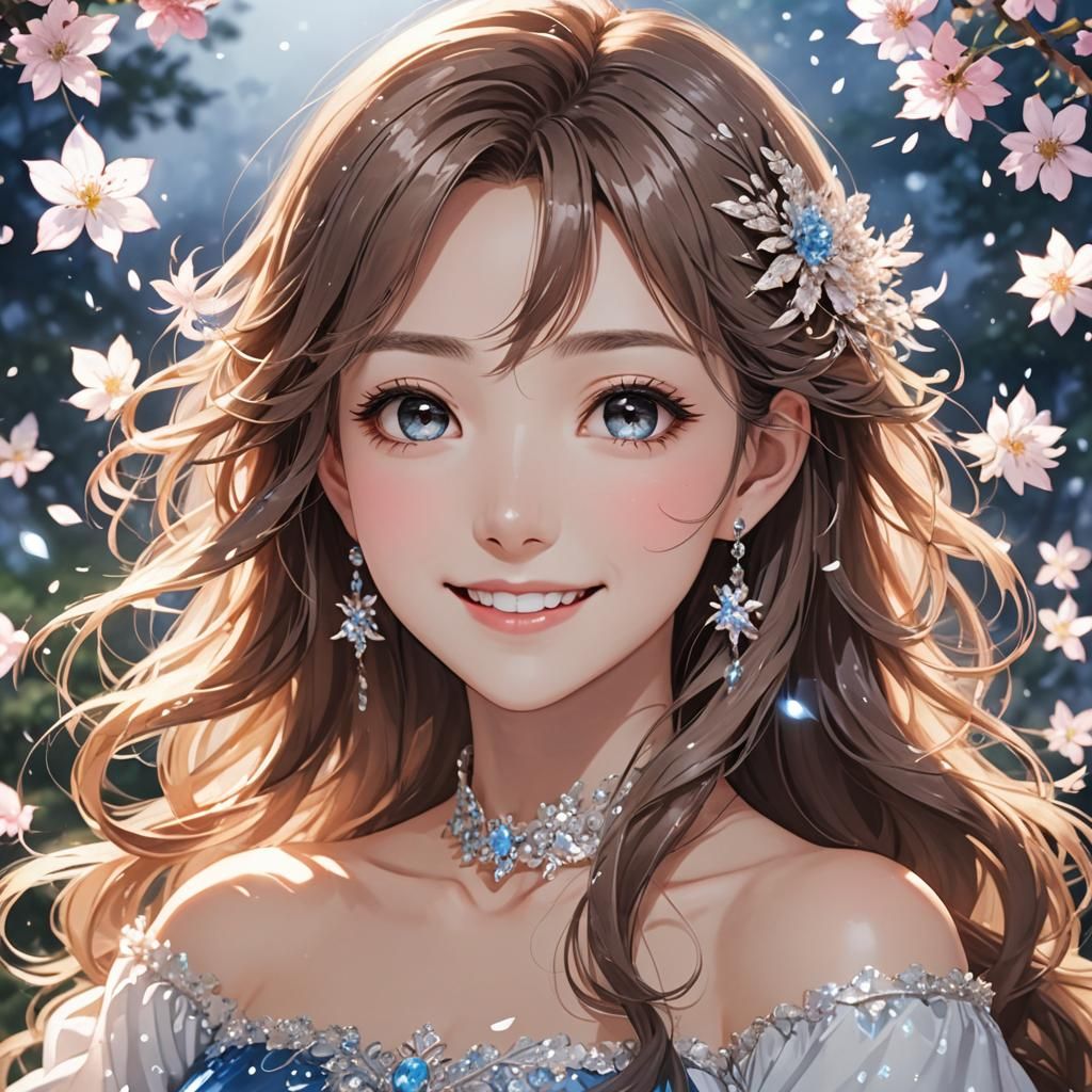 Anime Woman with Shimmering Aura