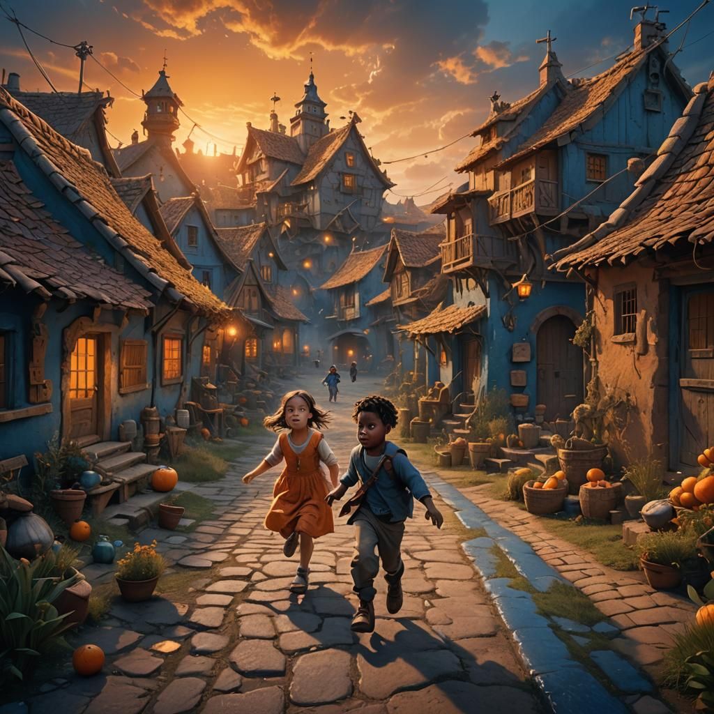 Baby Rescue in a Fantastical Village