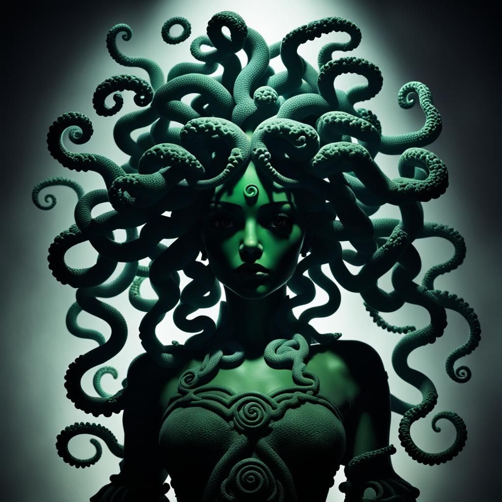 Medusa the Gorgon Silhouette Illustration