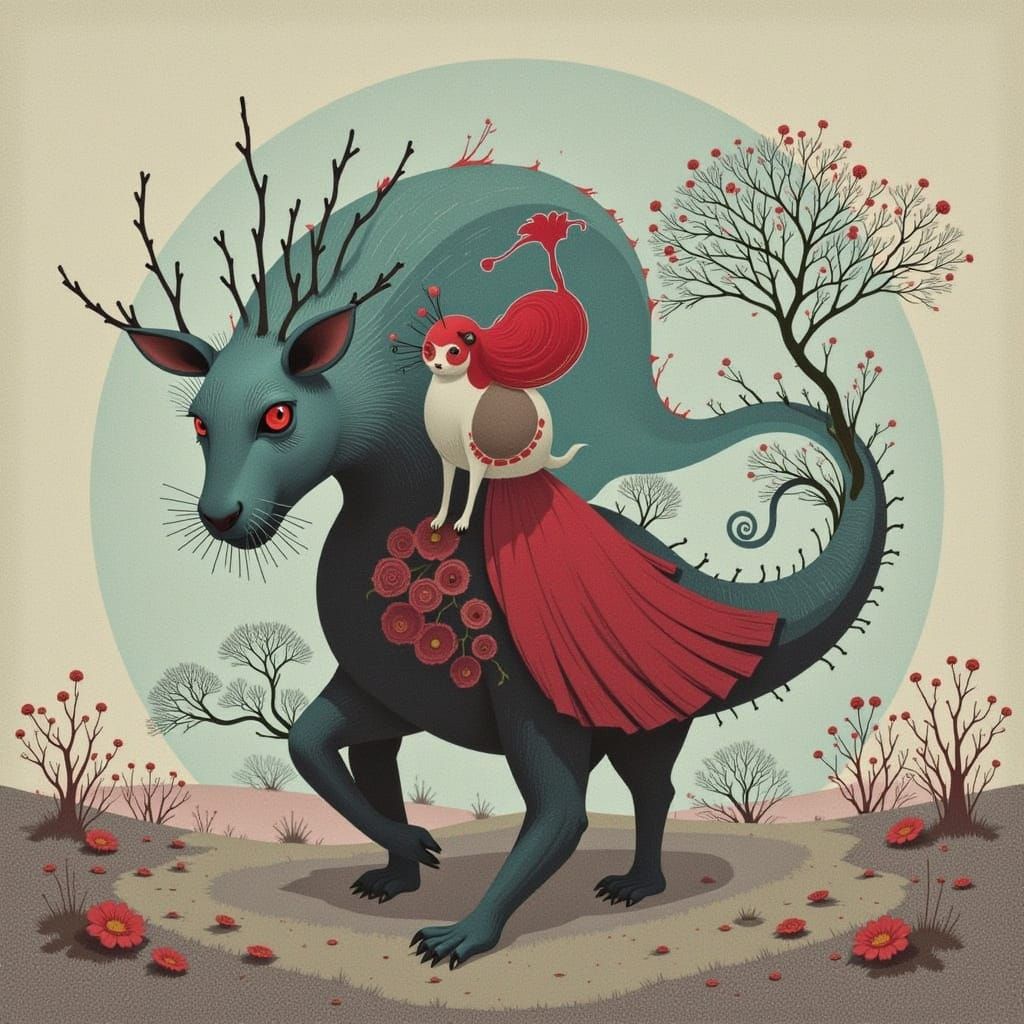 Mysterious Night Landscape with Dark Blade and Cicada Song