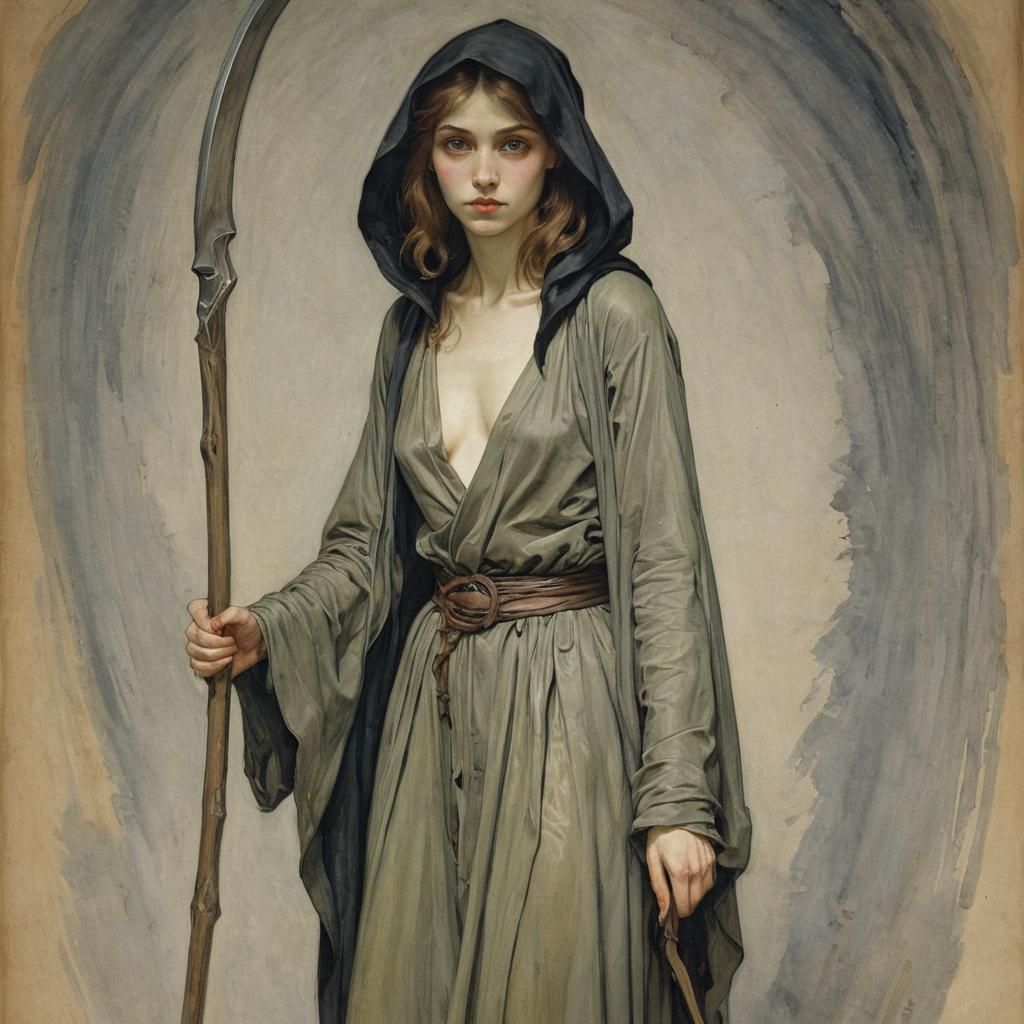 Christmas Girl as Grim Reaper: Somov Style