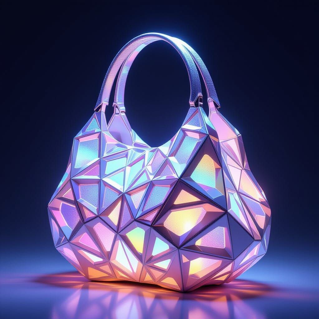 Futuristic Bioluminescent Handbag in Cosmic Style