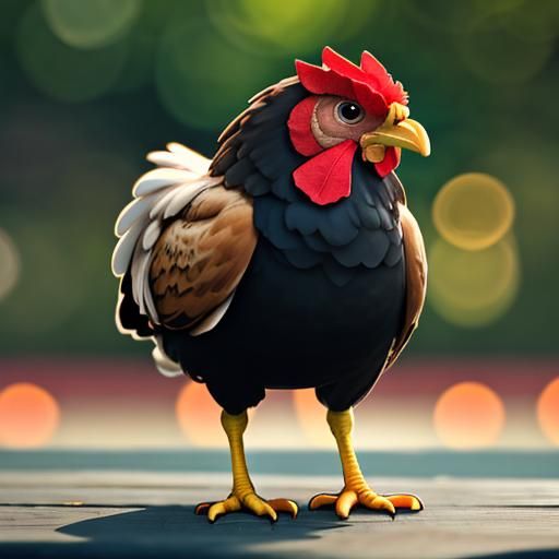 Dancing Chicken in Sharp Focus Photography