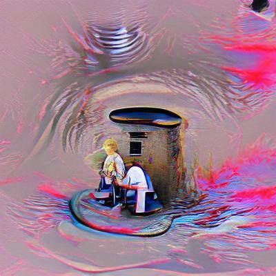 Surreal Doctor and Nurse Amidst Chaos