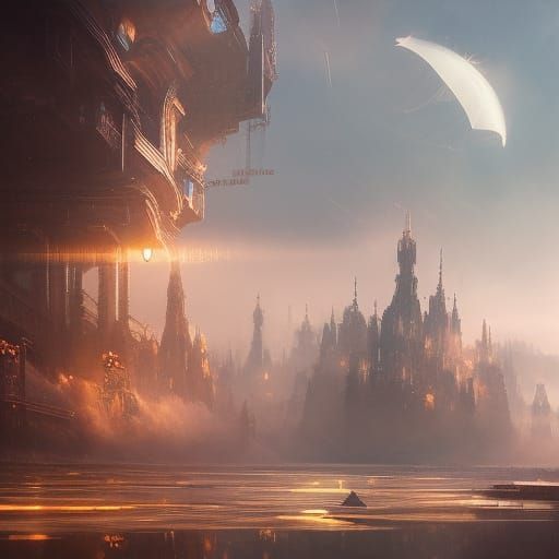 Psychedelic Clock Tower Digital Illustration