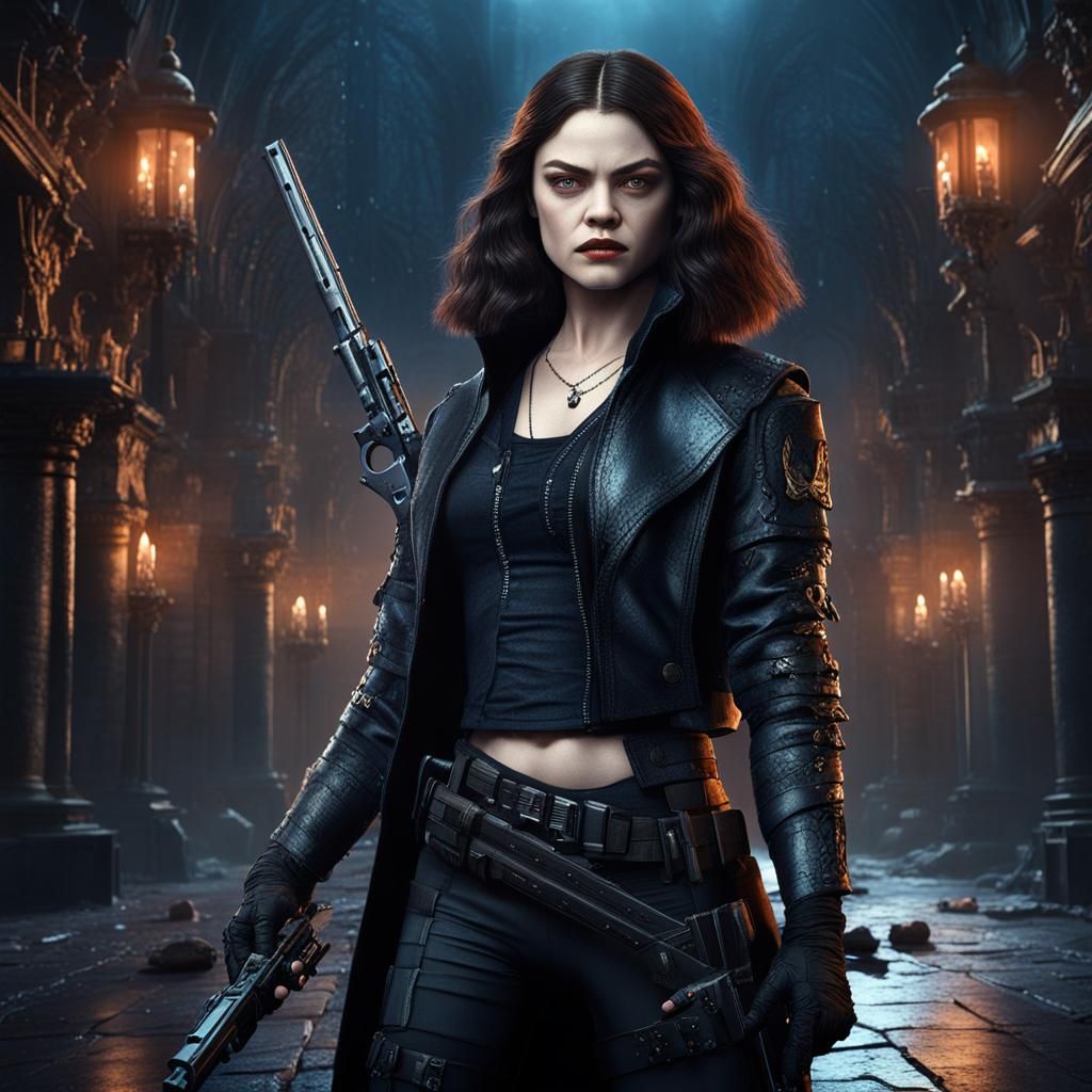 Vampire Warrior with Pistols: Cinematic Art