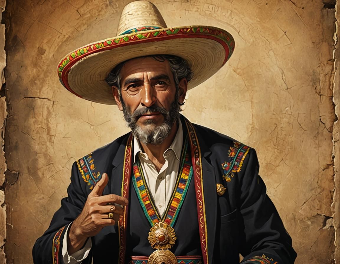 Jewish God in Sombrero: AI-Generated Image