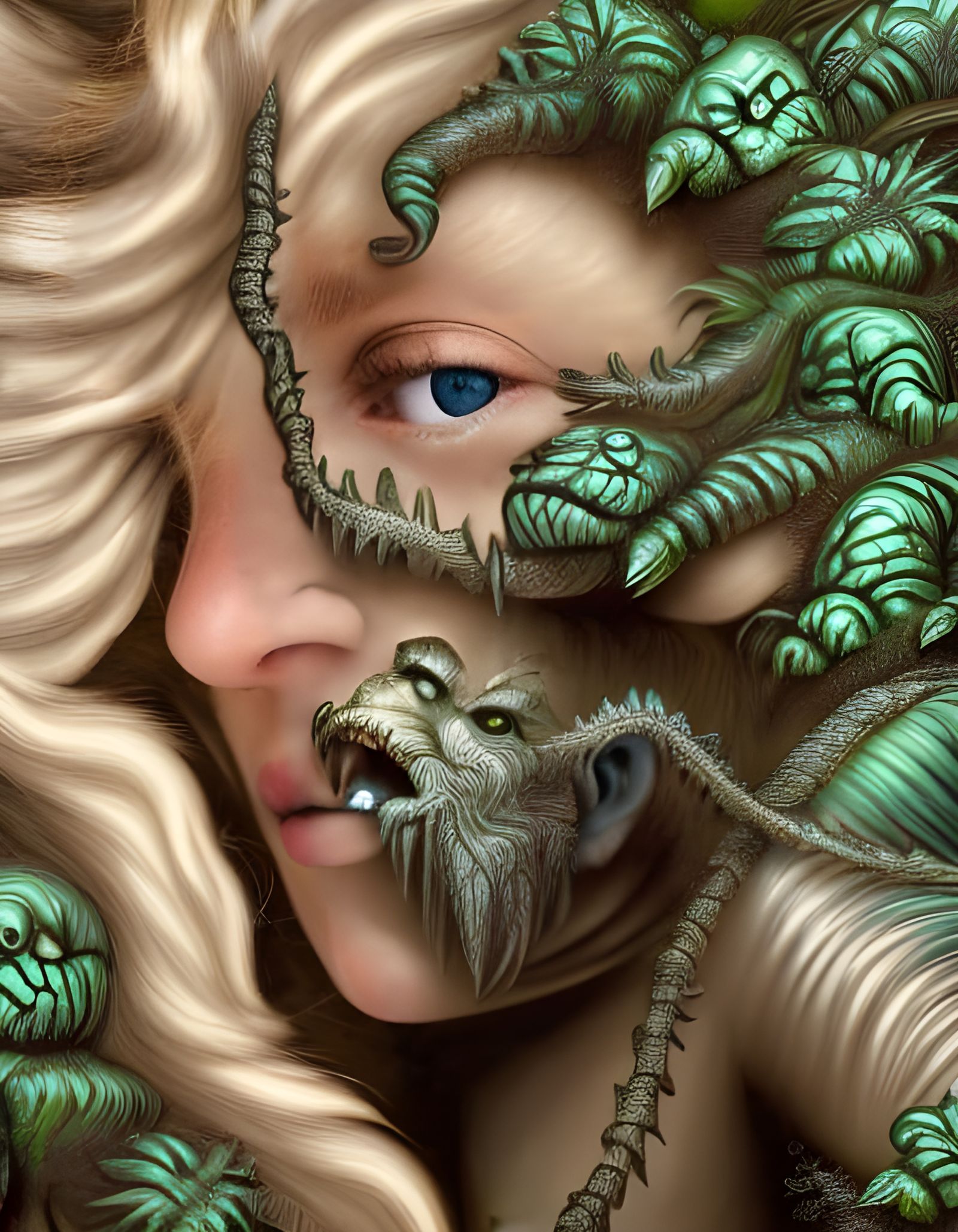 Jungle Mountain Monster Tunnel in Photorealistic Style