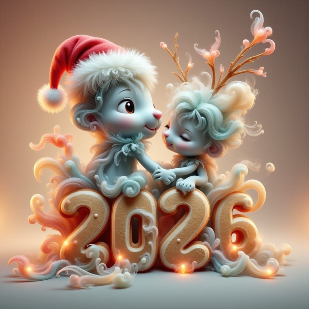 Cute Pixar Gingerbread Men in Santa Hats