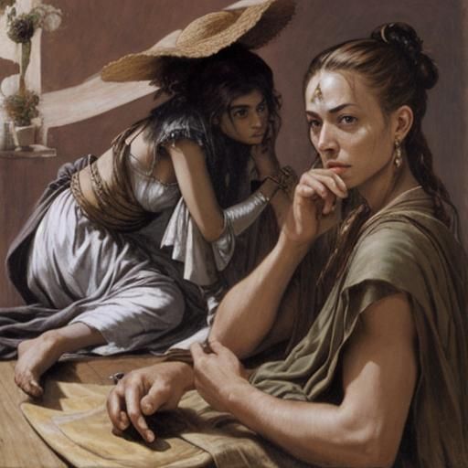 Dramatic Figure in Baroque Style Lighting