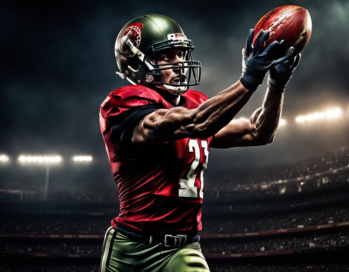 Zombie Football Player in a Horror Scene