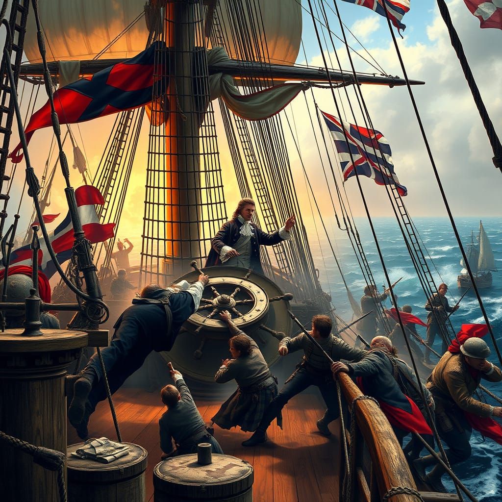 Nelson's Final Stand on HMS Victory at Trafalgar