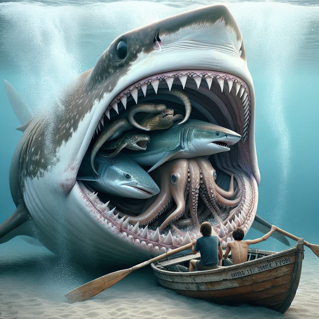 Basking Shark's Unexpected Encounter Undersea