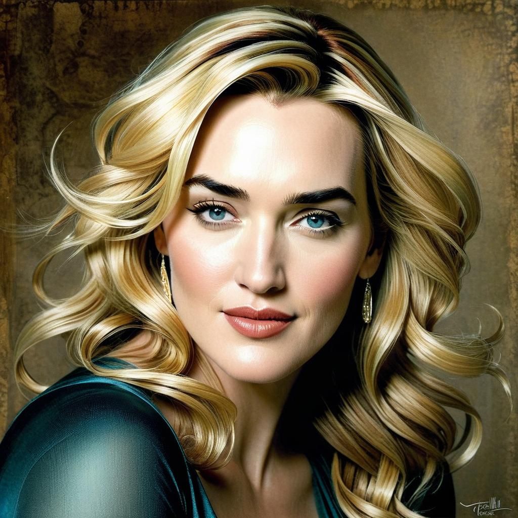 Kate Winslet Portrait in Whimsical Style