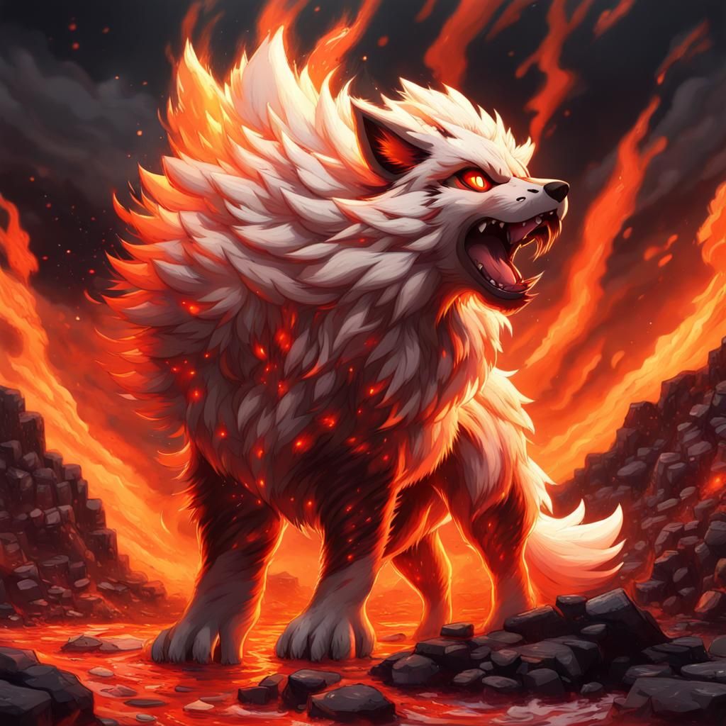 Hyperreal Anime Arcanine by Lava Flow