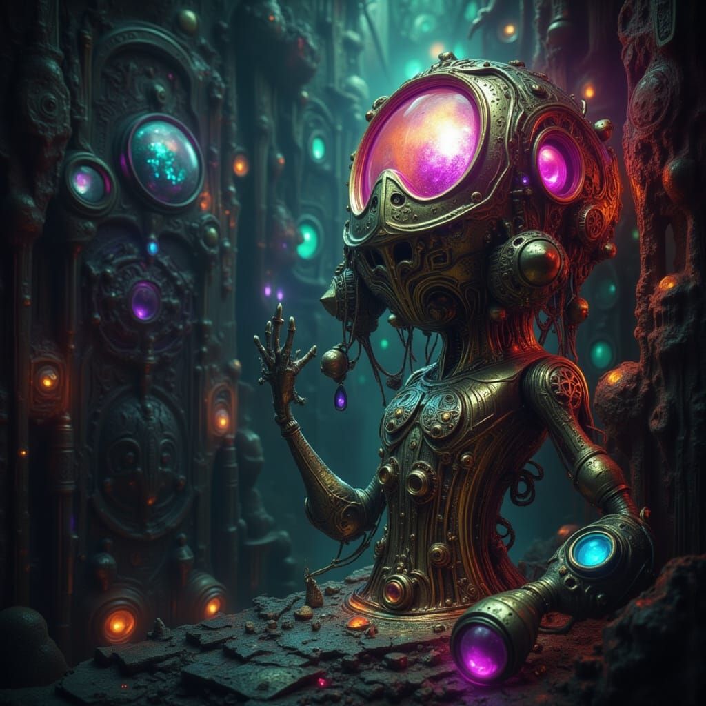 Ancient Alien Landscape with Nanobot Details