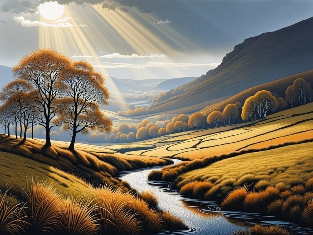 Scottish Autumn Landscape Shines After the Rain