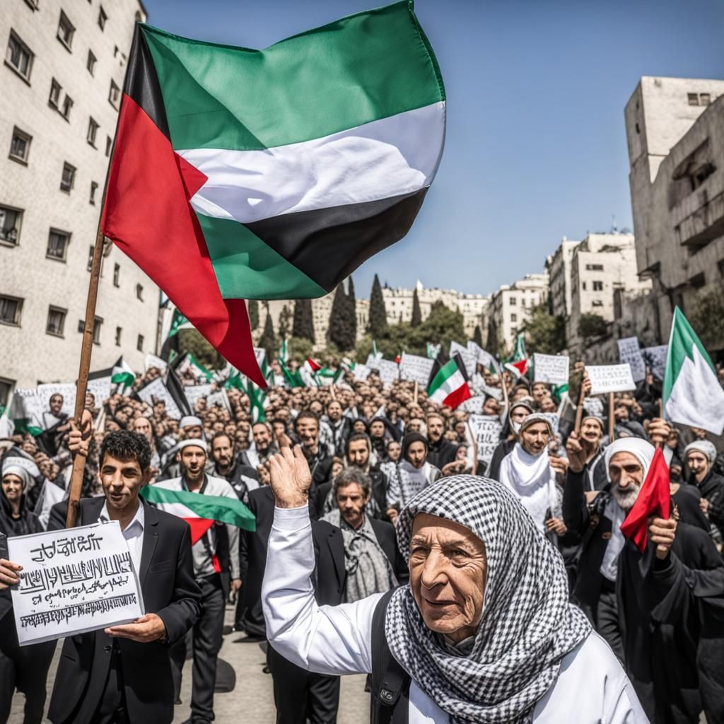 Detailed Matte Painting: Free Palestine Concept