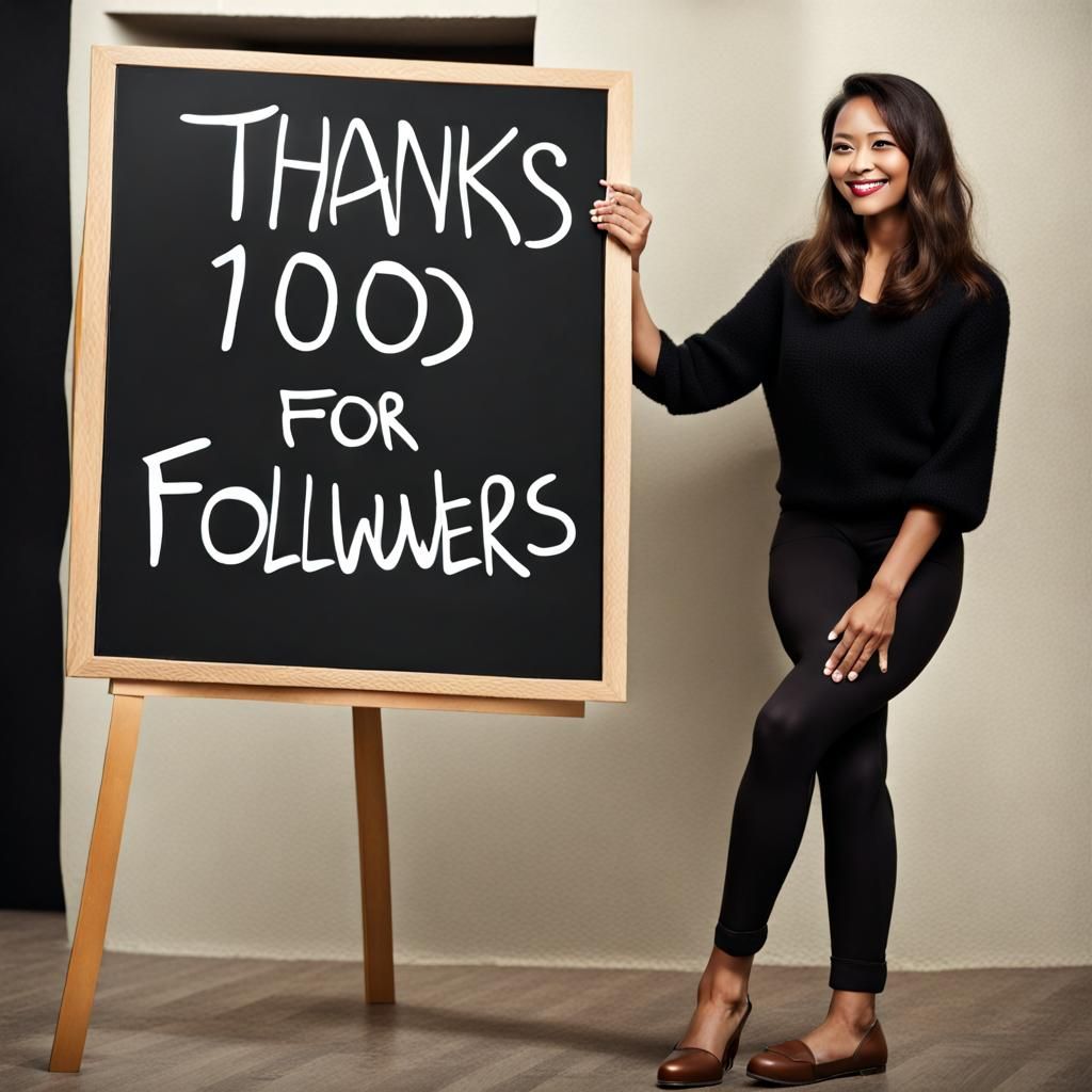 Woman's Gratitude: Thank You for 10000 Followers