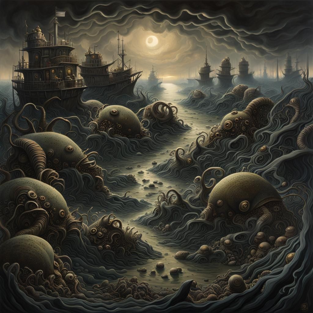 Sludge Ocean: A Dark, Surreal Landscape