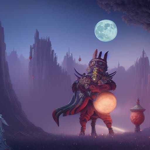 Paper Moon King: Detailed Fantasy Concept Art