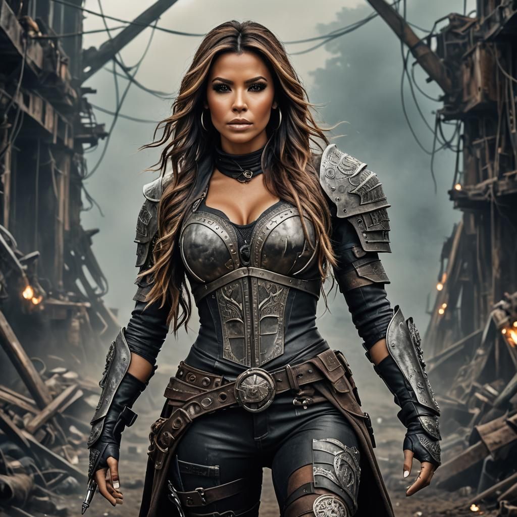 Post-Apocalyptic Raider Portrait in Airbrush Style