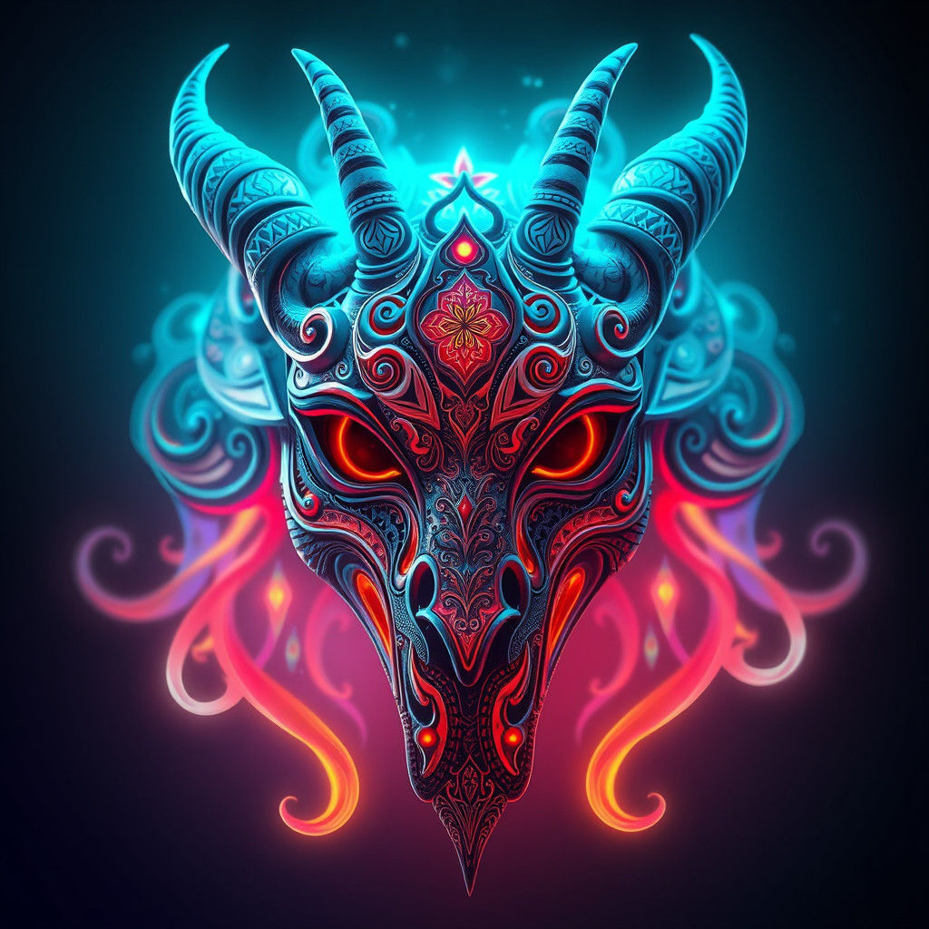 Ethereal Therian Mask with Swirling Patterns