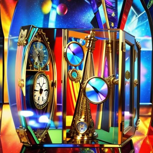 Psychedelic Glass Grandfather Clock in 3D