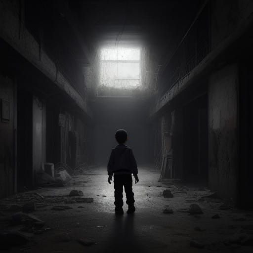 A Dark Demon Stalks a Frightened Child in a Haunting Hospita...