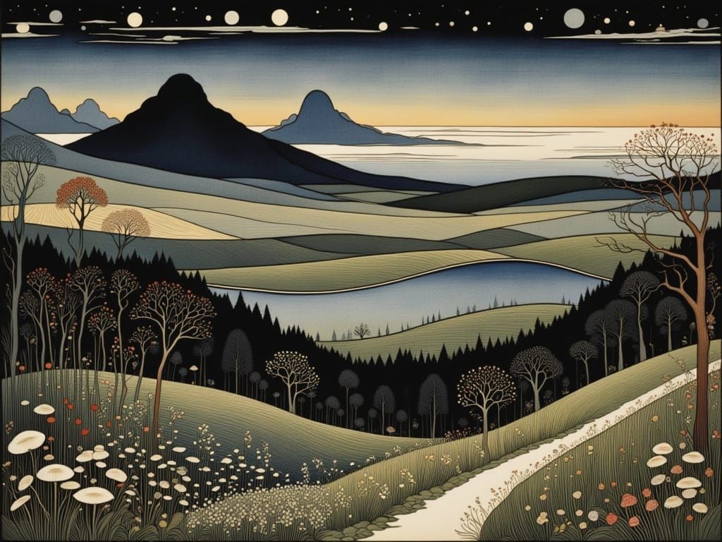 Whimsical Clouds Serenade a Serene Road at Dusk