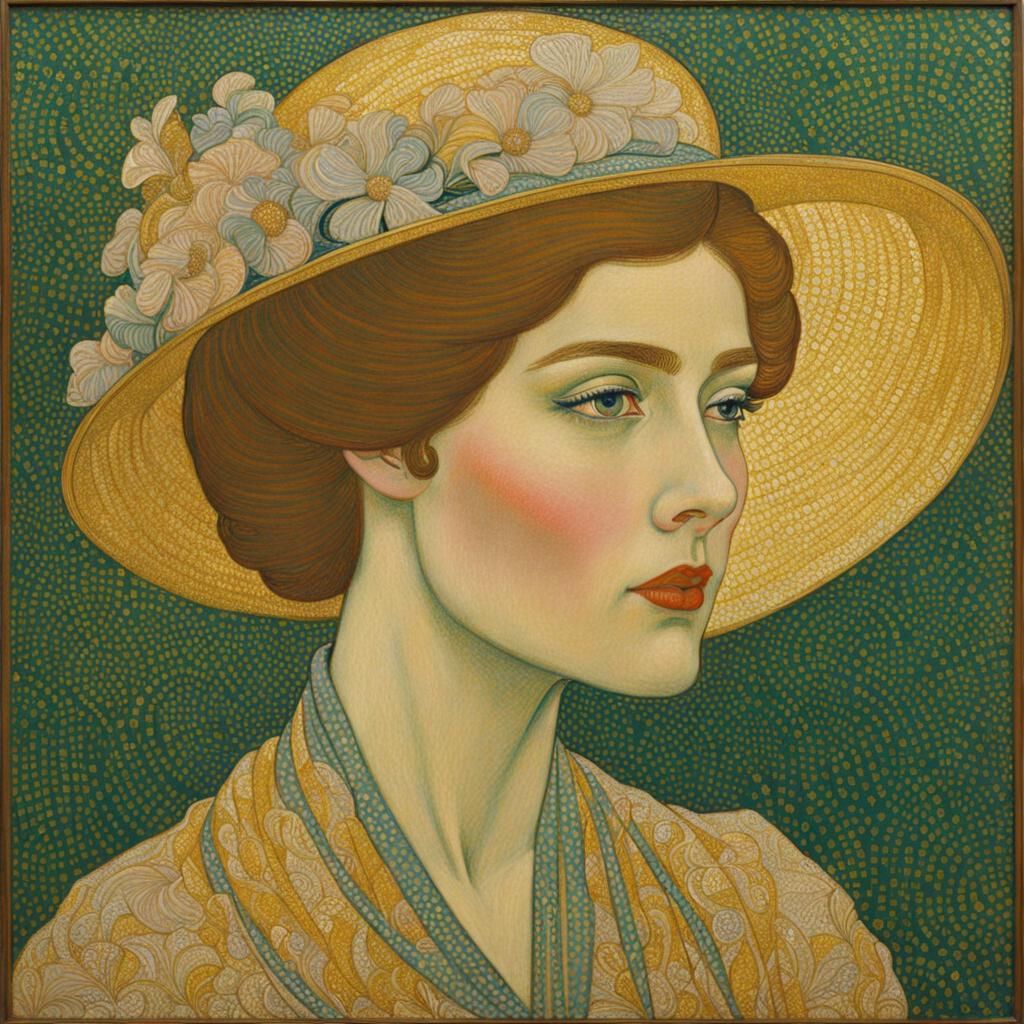 Art Nouveau Portrait of Marie Jeanette de Lange