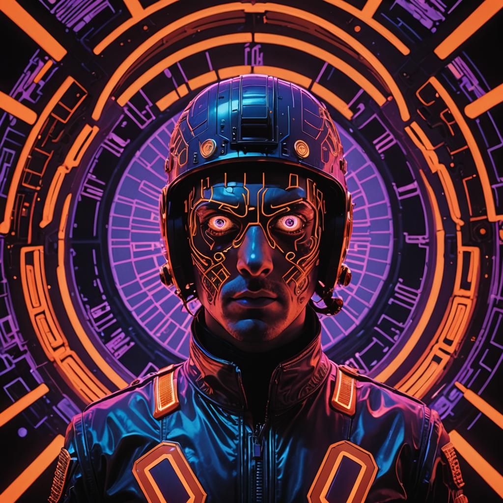 Cyberpunk Blacklight Fusion of Sci-Fi Classics