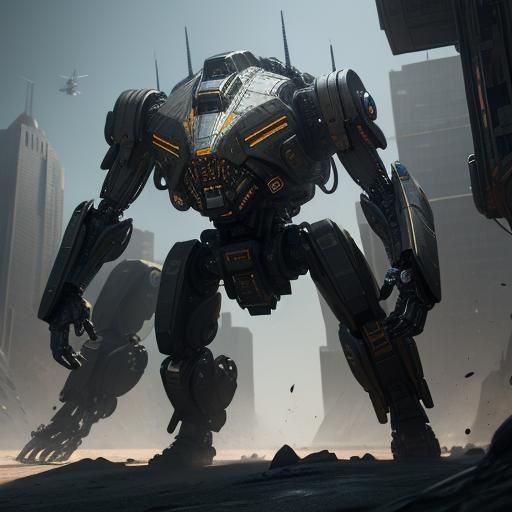 Futuristic Sci-Fi Stick Figure with Mech Details