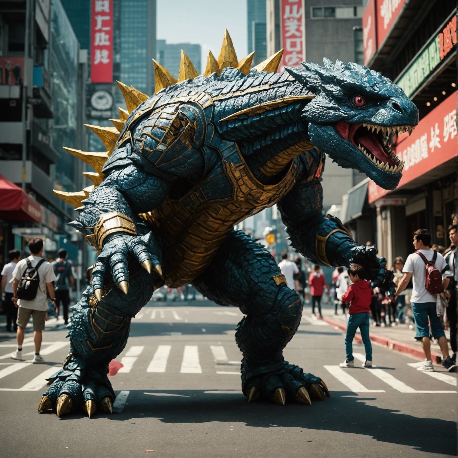 Power Ranger Kaiju Fusion in 80s Japanese Style